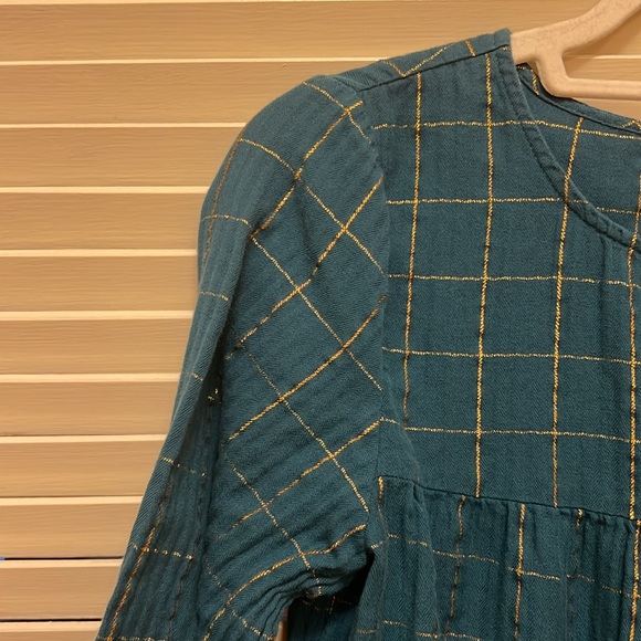 Cat & Jack Gold Metallic Thread Top in Forest Green, Size XL (14-16), EUC - Picture 6 of 15